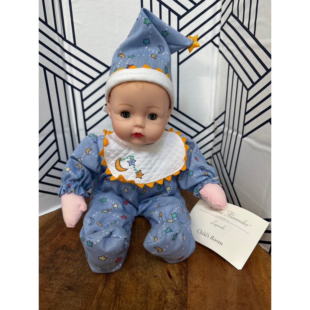 Madame Alexander Legends Child's Room Baby Doll Blue Celestial Moon Stars 12in